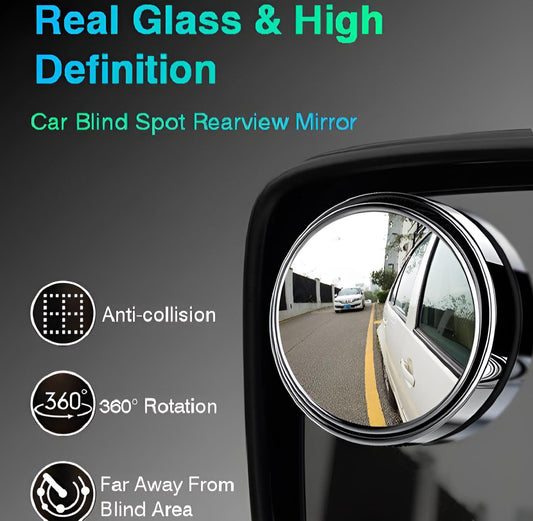 2Pcs Blind Spot Rearview Convex Mirror with Wide Angle Anti Glare Design for Cars
