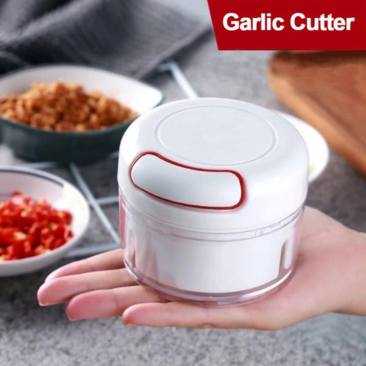 Hand pull garlic grinder manual food chopper for garlic, onion, ginger, herbs and vegetables with stainless steel blades