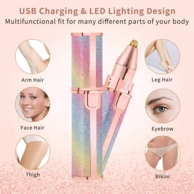 rechargeable electric facial hair remover with precision trimming heads