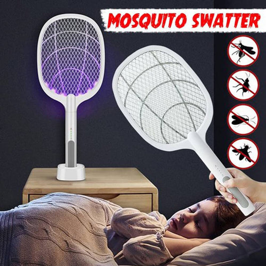 Rechargeable mosquito killer bat with charging stand.