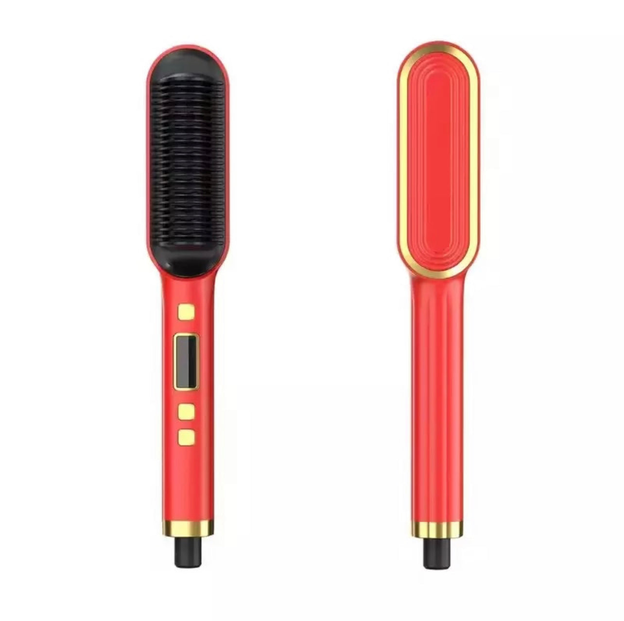 Front and back view of the 909 hair straightener comb with sleek ergonomic design.