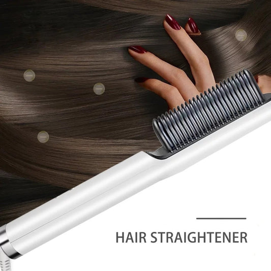 909 hair straightener comb creating smooth, straight, and frizz-free hair.