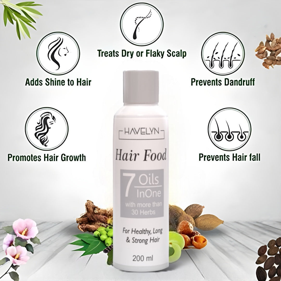 Hair Food Oil with natural ingredients for stronger healthier and shinier hair