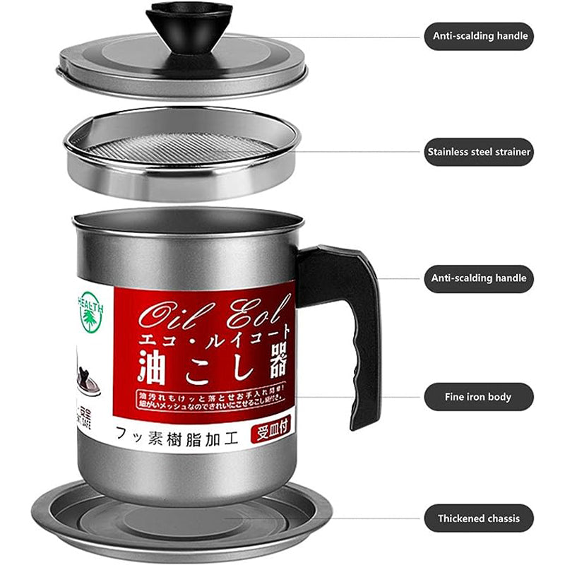 Reusable Cooking Oil Filter Pot for Home Kitchen Use