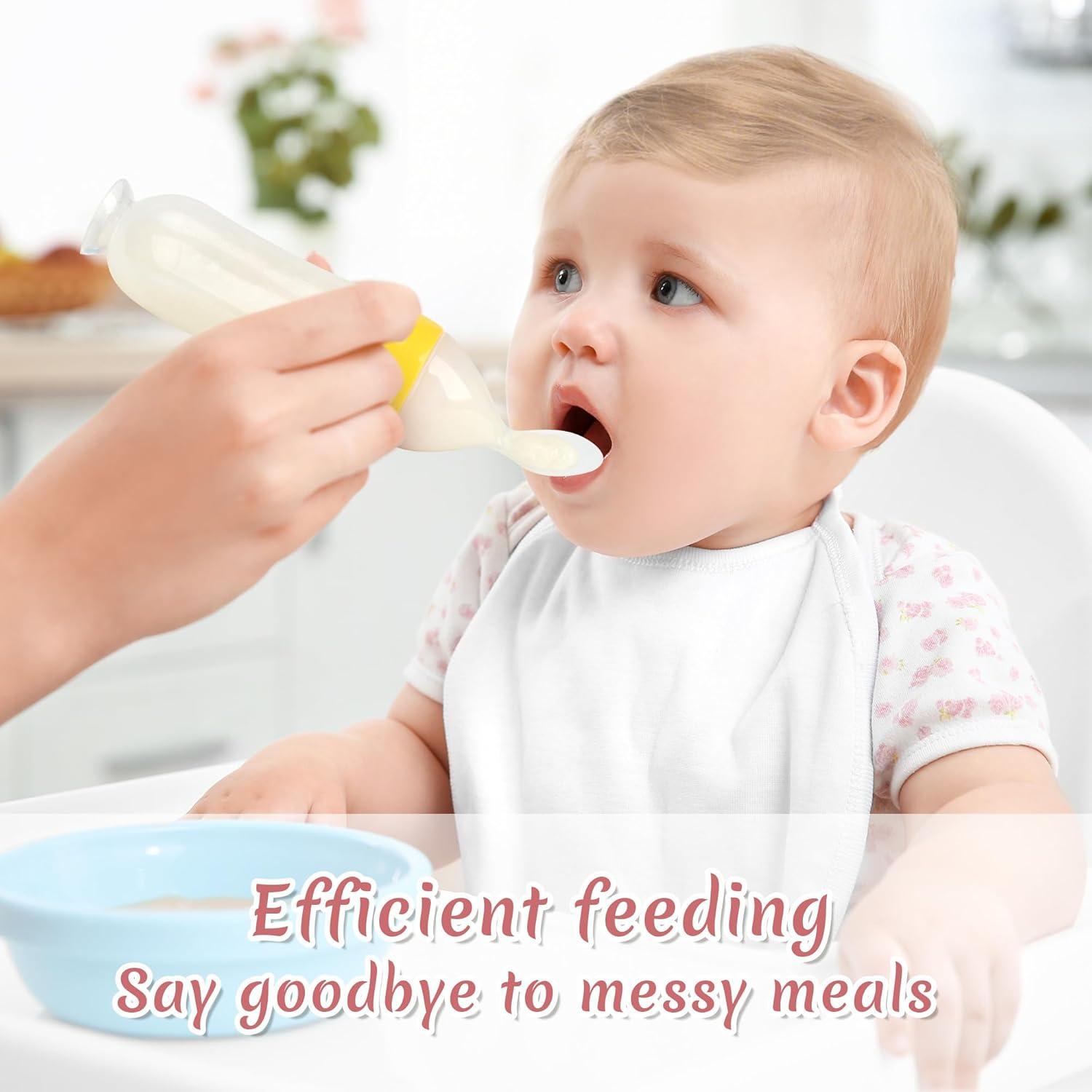 baby silicone feeding bottle and spoon set