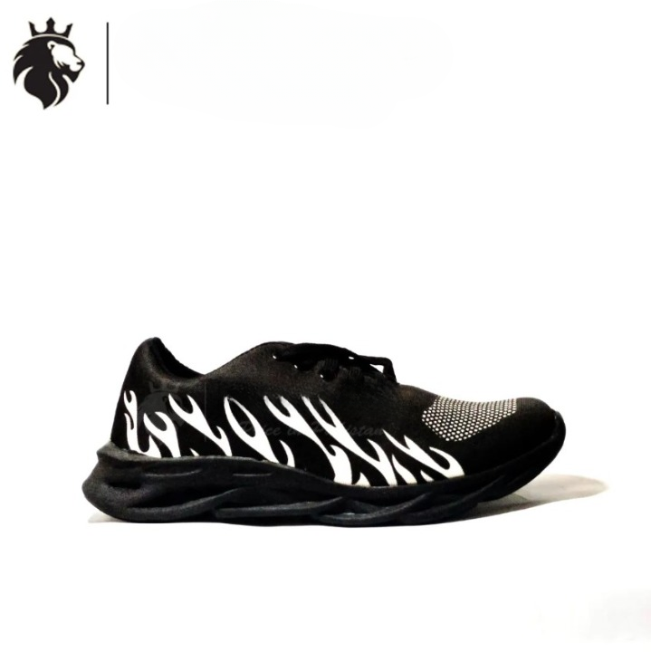 Premium black boys athletic running shoes for sports and daily wear