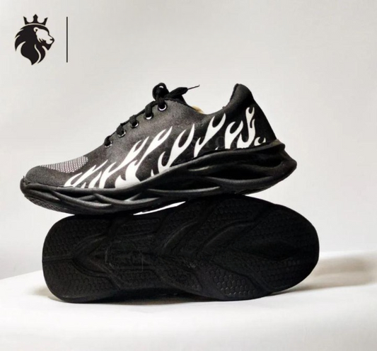 Boys athletic running shoes lightweight breathable black sports sneakers
