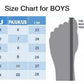 Boys athletic running shoes size chart guide