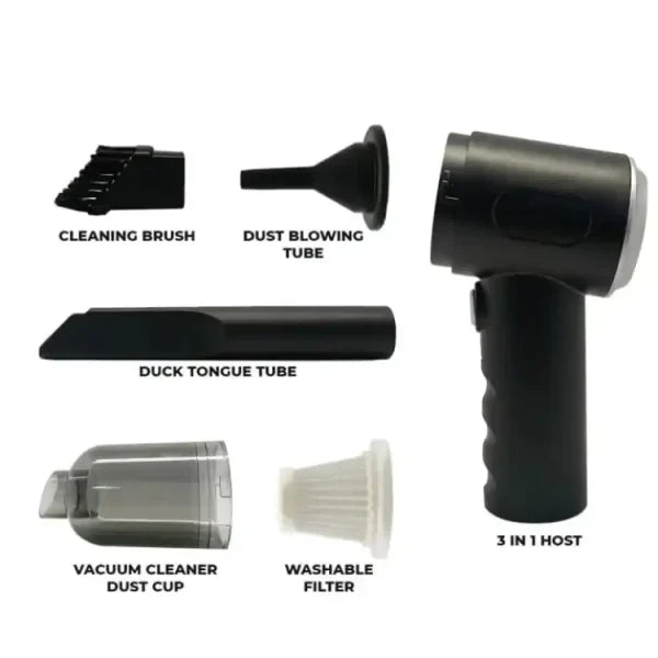 electric air duster vacuum with multiple cleaning accessories