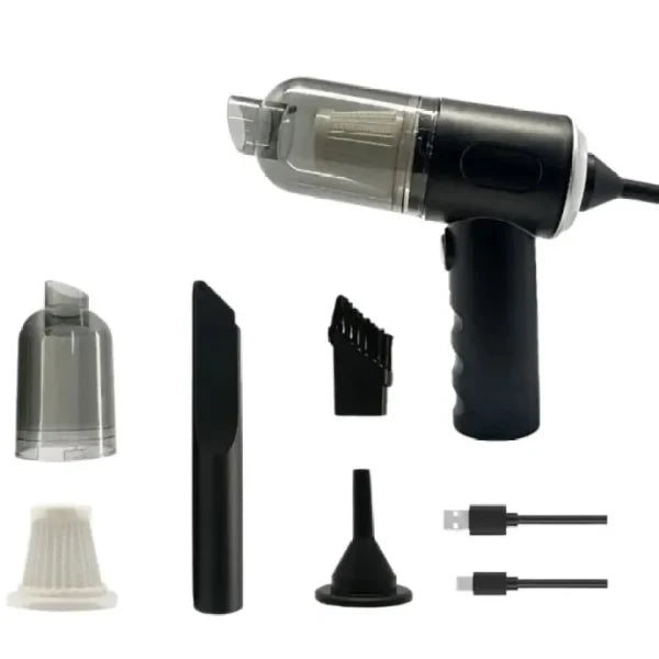 electric air duster and vacuum cleaner with cleaning attachments