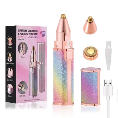 electric facial hair remover for women with multiple trimming heads