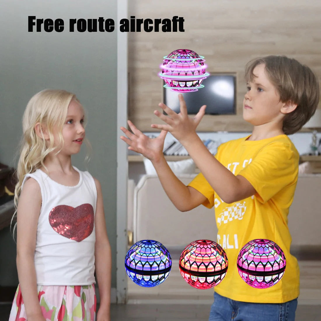 flying spinner orb ball with colorful RGB lights