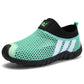 Kids Light Green Black Breathable Mesh Sports Shoes Anti Slip Lightweight Casual Shoes for Children Pakistan