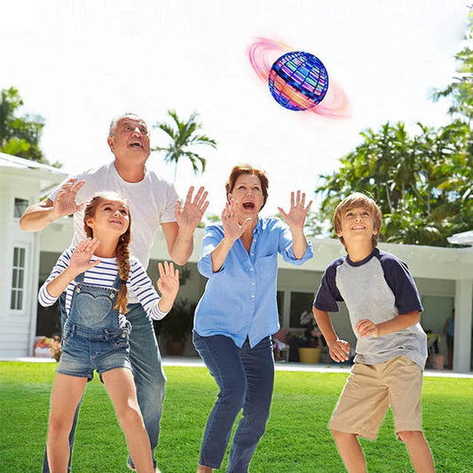 kids flying spinner orb toy with LED lights