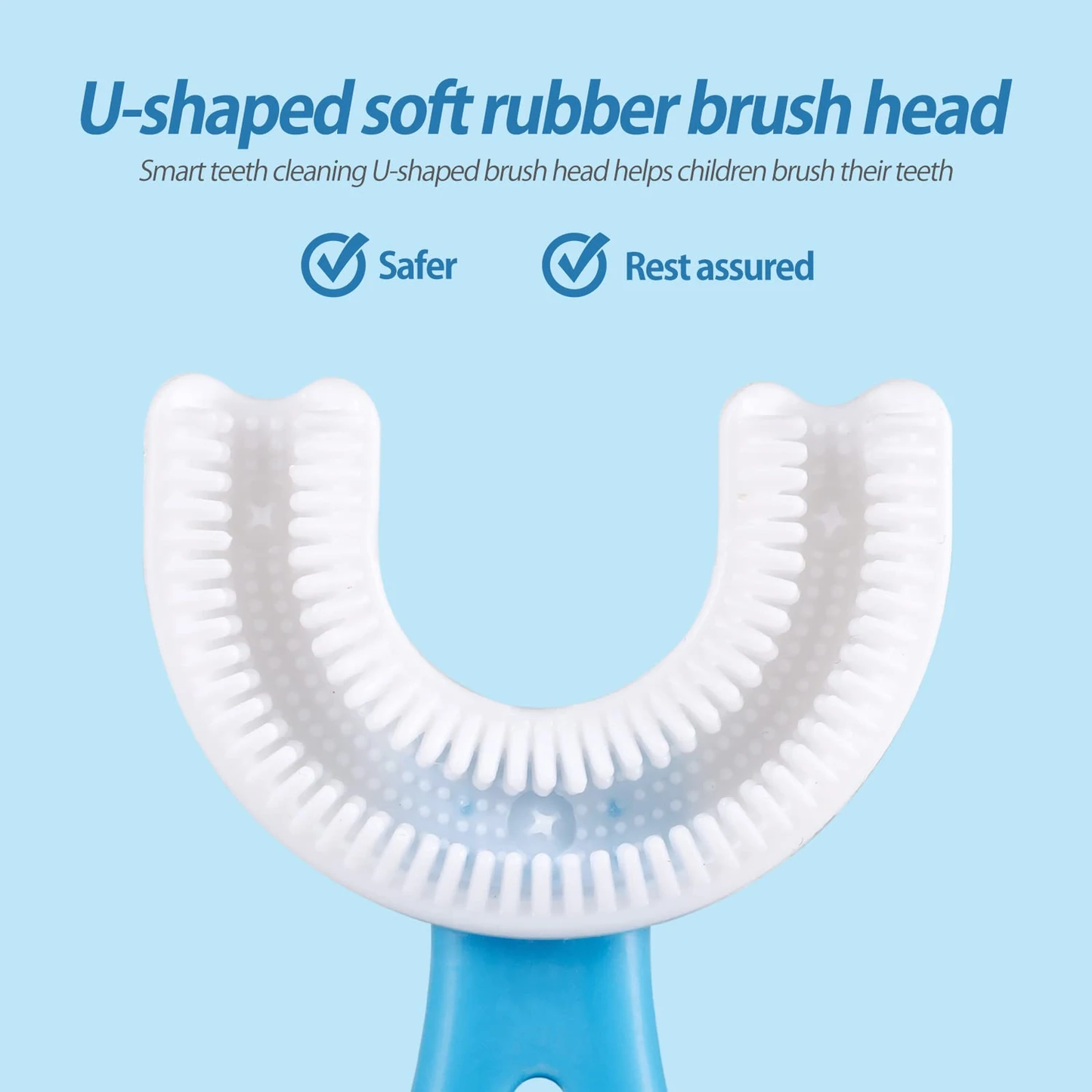 kids u-shaped silicone toothbrush brush head for teeth cleaning