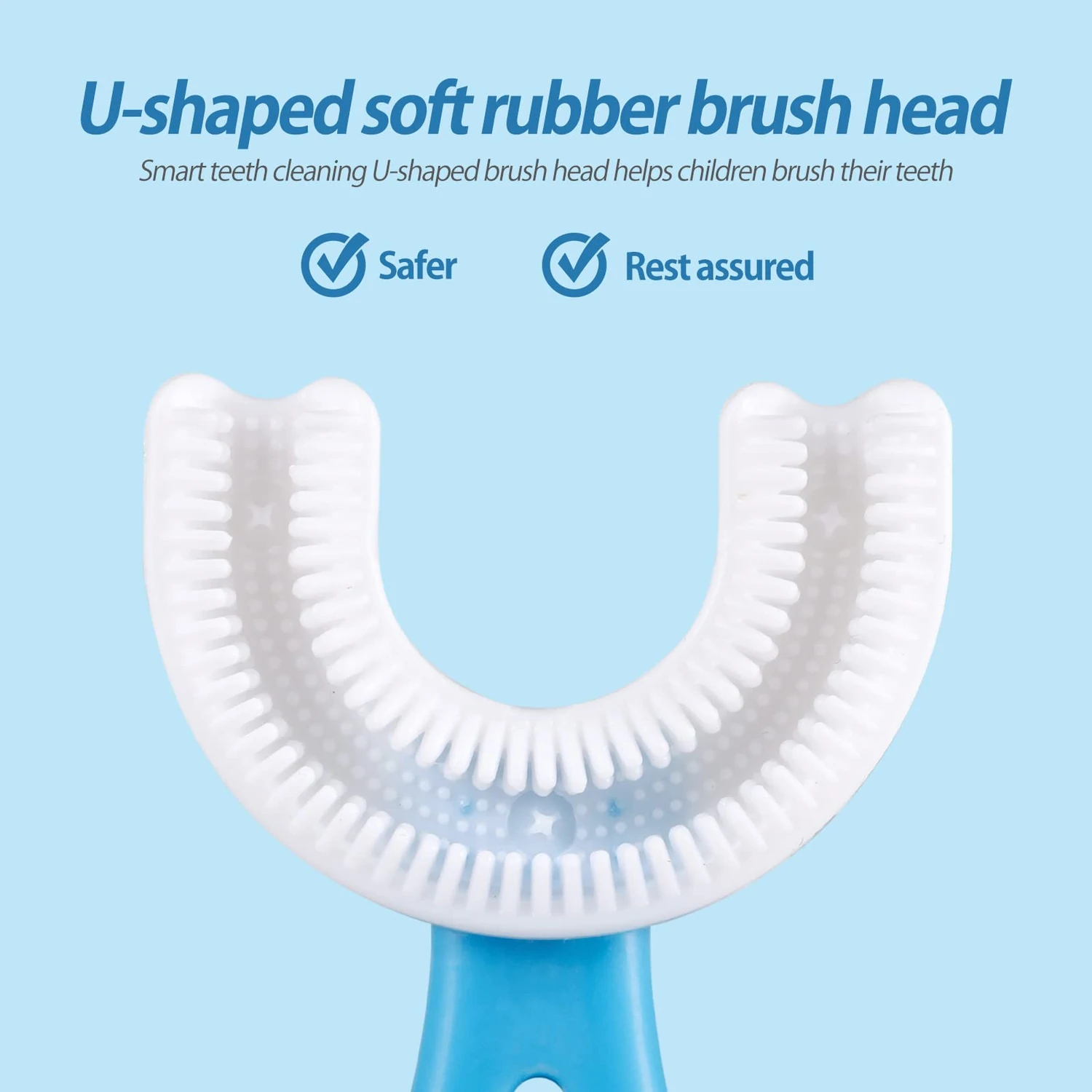 kids u-shaped silicone toothbrush brush head for teeth cleaning