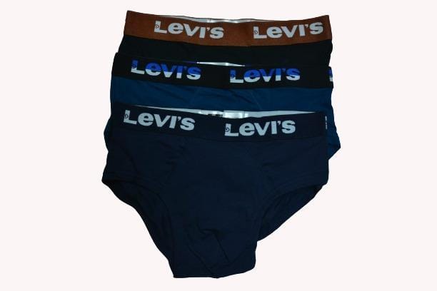 Front view of men's boxer briefs with elastic waistband