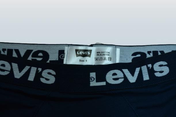 Close-up of men's boxer briefs elastic waistband
