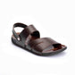 Side view of men's brown comfortable sandals with open toe
