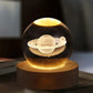 Moon Crystal Ball Lamp with Warm Golden LED Light