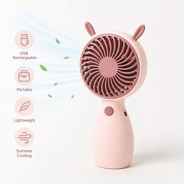 Portable USB rechargeable hand fan random color