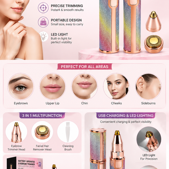 portable electric facial trimmer for convenient hair removal