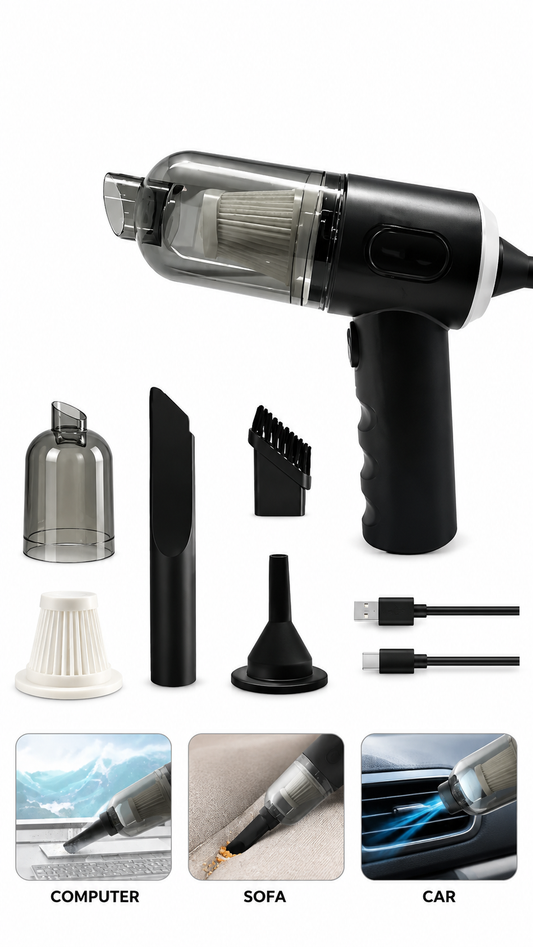 3 In 1 Portable Wireless Handheld Vacuum Cleaner – Cordless Car & Home Mini Vacuum