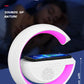 White RGB Bluetooth speaker with colorful ambient night light for bedroom and office desk