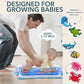 Baby water play mat designed to support tummy time and gross motor development