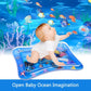 Baby water play mat with colorful ocean animals for tummy time and sensory play
