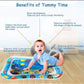Baby water tummy time mat with colorful floating ocean toys for sensory play
