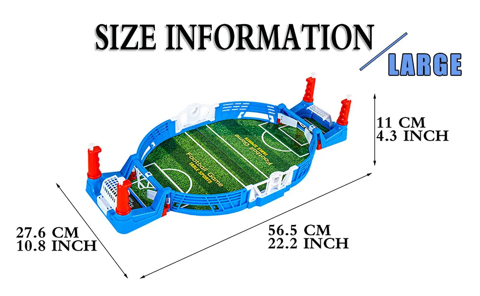 Double football tabletop game size and product dimensions information