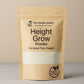 Height Grow powder product packaging in a beige pouch