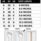 Pink women's sandals size chart showing available shoe sizes