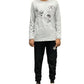 Front view of unisex black grey tracksuit set