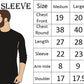 Unisex tracksuit sweatshirt size chart