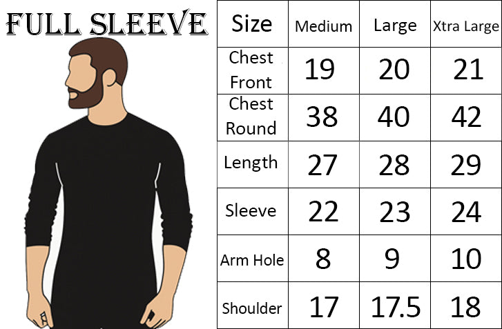 Unisex tracksuit sweatshirt size chart