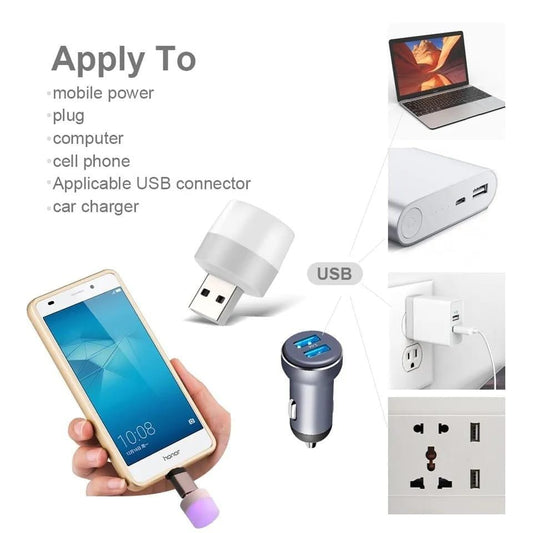 USB Night Light Compatible with Power Bank Laptop and USB Adapter