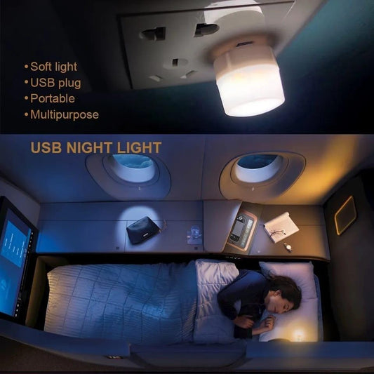 USB Night Light Pack of 3 White Portable LED Lamp