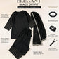 Women's black embroidered salwar kameez suit set with dupatta product details